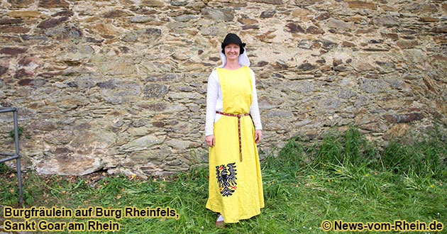 Burgfrau auf der Burg Rheinfels in Sankt Goar am Rhein